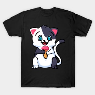 Cat cute with ice cream T-Shirt